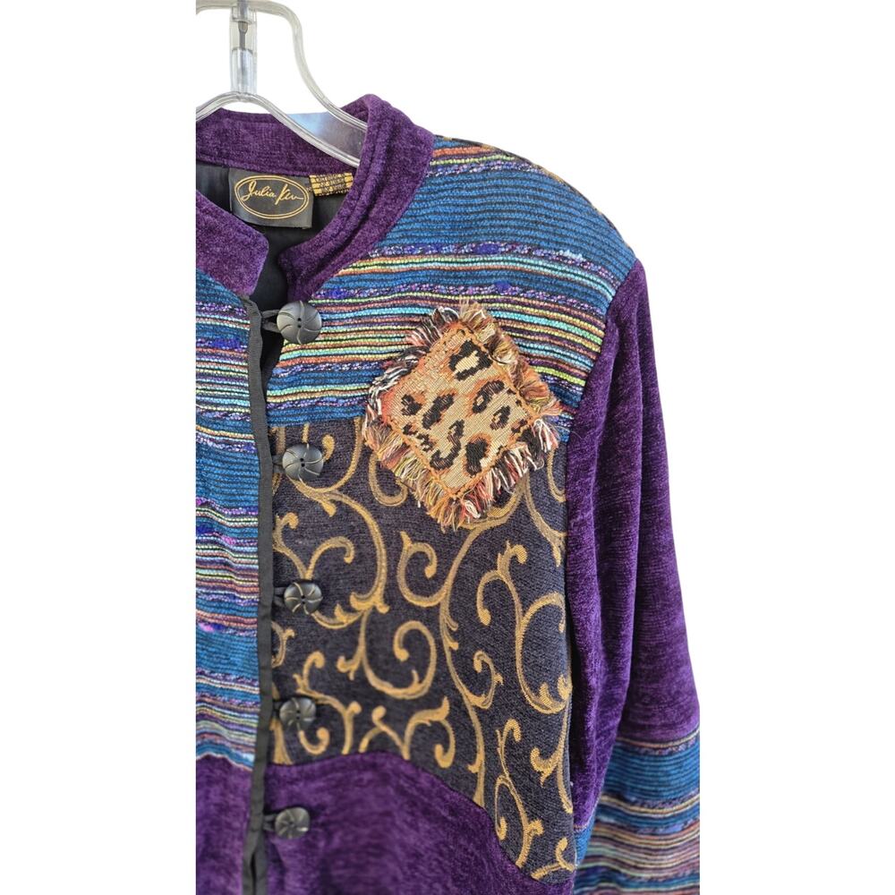 Julia Kim Vintage Patchwork Jacket M Wearable Art… - image 5